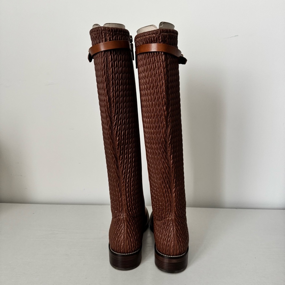Cole Haan Brown Leather Riding Boots Sz 8 - Picture 8 of 9
